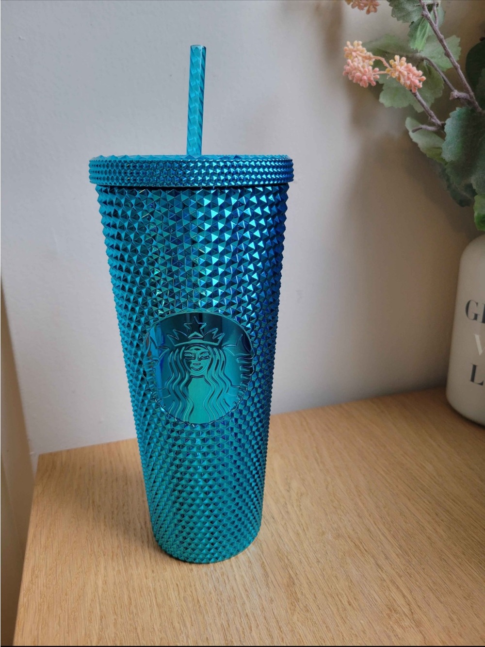 STARBUCKS Turquoise Studded Tumbler